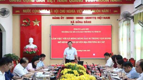 Tổ công tác số 4 của Ban thường vụ Tỉnh uỷ làm việc với xã Đồng Đăng