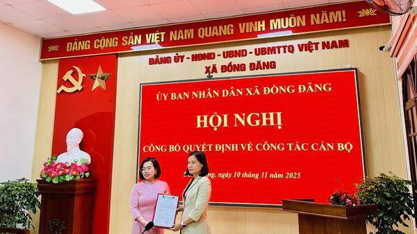 Xã Đồng Đăng: Hội nghị công bố quyết định về công tác cán bộ tại Trường Mầm non Bảo Lâm